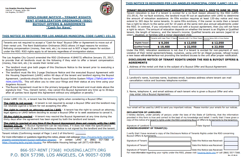 Tenant Buyout Notification Program