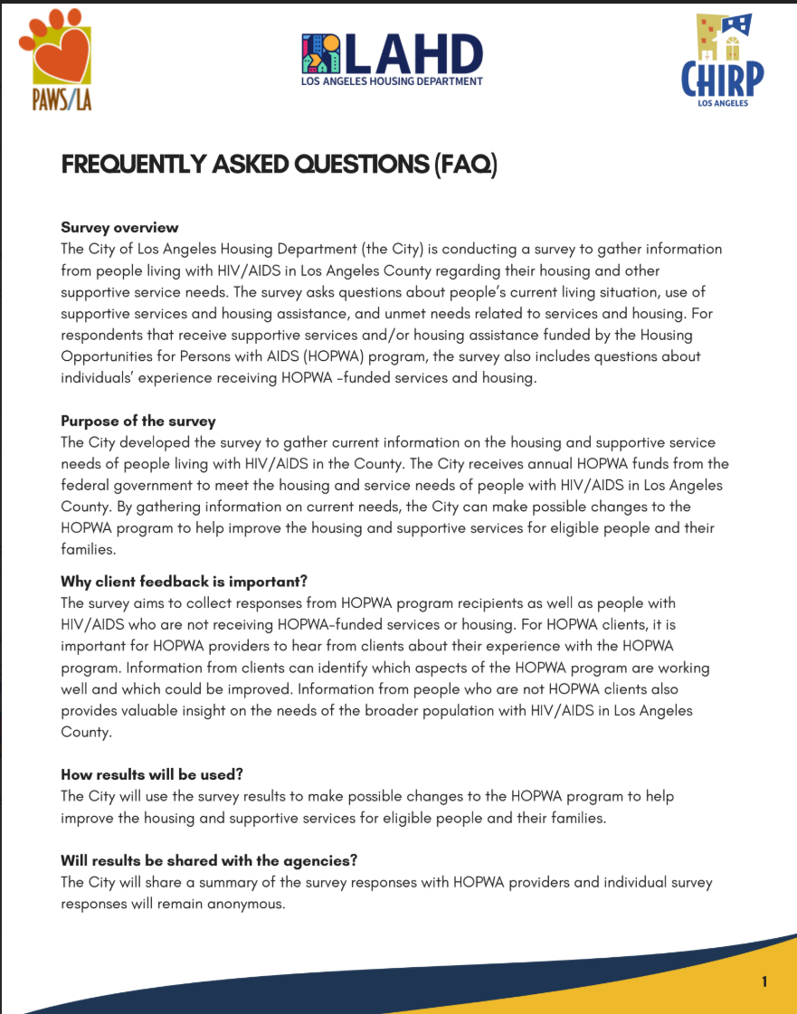 hopwa survey faq
